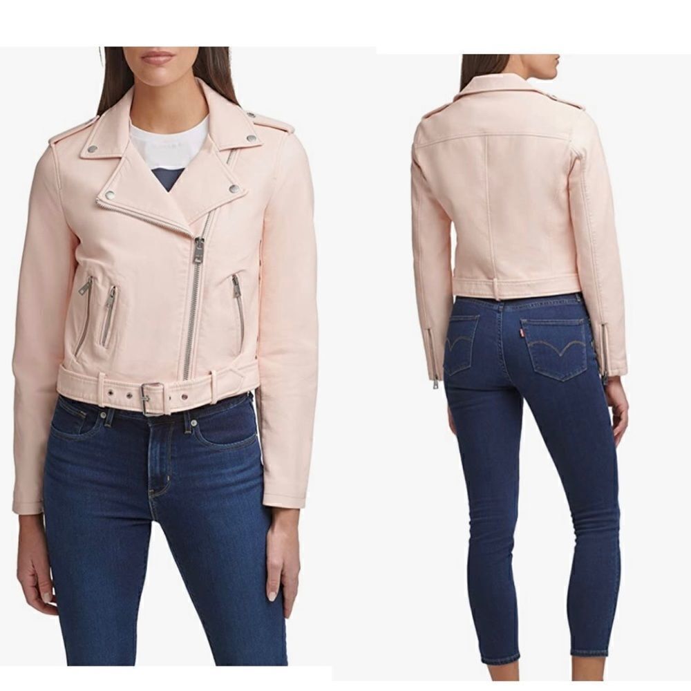 Levi's Light Pink Leather Jacket for Women